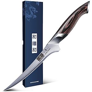 HOSHANHO Fillet Knife 7 Inch, Super Sharp Japanese Fish Boning Knife | Professional High Carbon Stainless Steel Filleting Knives for Meat Poultry Cutting