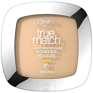 L'Oreal Paris True Match Super Blendable Oil Free Powder Foundation, W3 Light Medium, 0.33 oz, Packaging May Vary $7.94