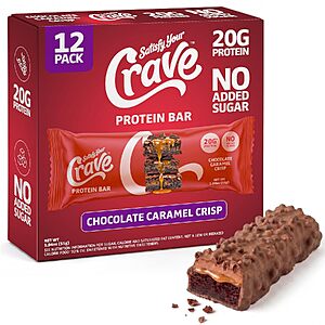 12-Pack Satisfy Your Crave 20g Protein Bars (Various Flavors) $13.59 w/ S&S + Free Shipping w/ Prime or on $35+