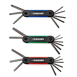 Husky 25-Key Folding Hex Key Set (9-Piece SAE, 8-Piece Metric, 8-Piece Torx) $9.97