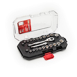 Husky 24-Piece 1/4 in. Drive Ratchet SAE/Metric Standard Socket Set $19.97