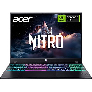 Acer Nitro V: 16" FHD+ IPS 165Hz, Intel Core 7 240H, RTX 5050, 16GB DDR5, 512GB SSD $999.99