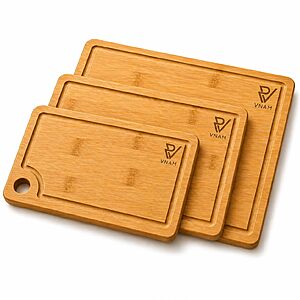 3-Pack Bamboo Cutting Board Set w/ Juice Groove & Handles (9", 12" & 15") $9.99 + Free Shipping w/ Prime or on $35+