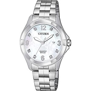 Citizen Quartz Womens Watch, Stainless Steel, Crystal, Silver-Tone $114.83