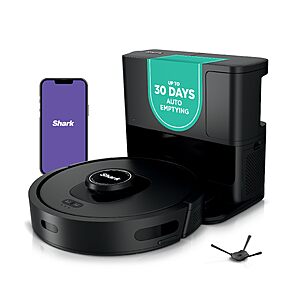 Shark AV2501S AI Ultra Robot Vacuum, with Matrix Clean, Home Mapping, 30-Day Capacity HEPA Bagless Self Empty Base, Perfect for Pet Hair, Wifi, Dark Grey $279.99