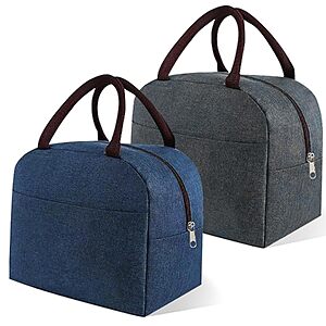 2-Pack Eutopic 6L Insulated Lunch Tote Bag (Blue & Gray) $5.59 + Free Shipping w/ Prime or on $35+