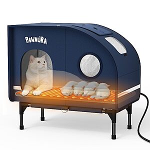 25.2" x 21.65"x 15.75" Pawuara Weatherproof Heated Cat House $39.49 + Free Shipping