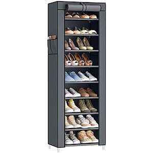 $18.56* | 10-Tier SONGMICS Shoe Rack w/ Cover (Holds 20 Pairs) at Amazon