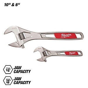 $24.97, FS, Milwaukee 6 in. and 10 in. 2-Piece Adjustable Wrench Set