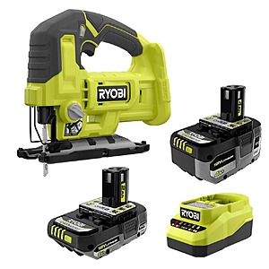 $99: RYOBI ONE+ 18V Kit w/ 4.0 Ah Battery, 2.0 Ah Battery, Charger, & FREE ONE+ Cordless Jig Saw at HomeDepot