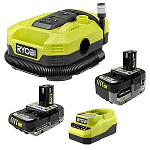 $99: RYOBI ONE+ 18V Kit w/ 4.0 Ah Battery, 2.0 Ah Battery, Charger, & FREE ONE+ Cordless Inflator/Deflator at HomeDepot