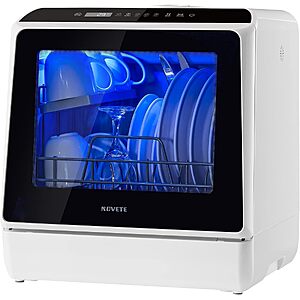 [Prime] NOVETE 4-Place Setting Portable Countertop Dishwasher w/ 5L Built-In Water Tank $269.99 + Free Shipping