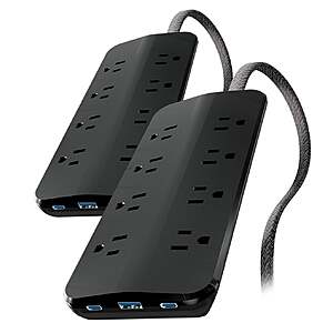 2-Pack UltraPro Elite 8-outlet Surge Protector at Costco $33.99
