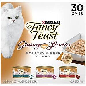 [SnS, AC] $19.64* | 30-Pk 3-Oz Purina Fancy Feast Gravy Lovers Grilled Wet Cat Food at Amazon