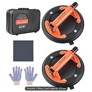 VEVOR Vacuum Cup, 8-Inch Vacuum Glass Lifter with Metal Handle, 429 lbs Max Lift, w/ Case $34