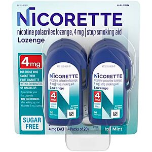 [SnS, AC] $17.40 | 4-Pack 20-Count Nicorette Nicotine Lozenges 4mg (Ice Mint) at Amazon