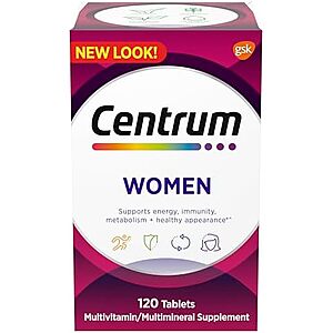 [SnS, AC] $5.06 | Centrum Multivitamin for Women 18 and Over, 120 Tablets at Amazon