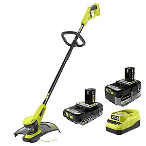 $99: RYOBI ONE+ 18V Lithium Starter Kit w/ (1) 2.0 Ah Battery, (1) 4.0 Ah Battery & Charger w/ ONE+ 18V 13" String Trimmer