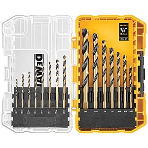 Dewalt Black and Gold Twist Drill Bit Set (15-Piece) $12.97