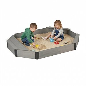 ToolCat 75.5" Octagon Wooden Kids Sandbox w/ Built-In Bench Seating & Storage $109.90 + Free Shipping