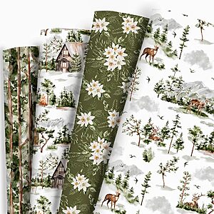 Vnaaem Christmas Wrapping Paper - Forest Green Watercolor Style Gift Wrap Paper 4.79 $4.79