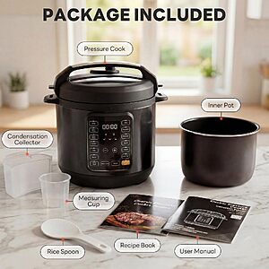 Sweetcrispy 16-in-1 Electric Pressure Cooker 8QT, 12-Preset Multi Cookers with Ceramic Pot, Slow Cook Rice Steamer Sauté Soup Yogurt Maker and More, Recipe Book $59.91