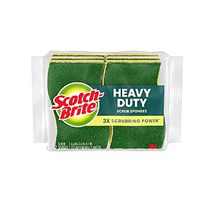12 Sponges $8.96 S&S/Promo AMZ Scotch-Brite Heavy Duty Scrub Sponge, 2 x 6 Pack |   Sponges for Cleaning Home, Bathroom, Effective + Gentle Dish Scrubber,