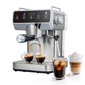 GeniCup 20 Bar Touchscreen Espresso Coffee Machine with Cold Brew | Professional Expresso Machine with Milk Frother & Hot Water, Coffee Maker for Latte Americano,Cappuccino $90.09