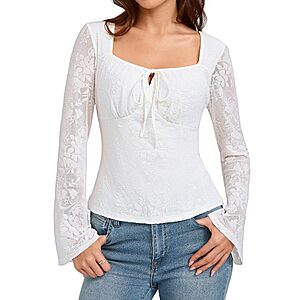 Belle Poque Mesh Long Sleeve Tops Lace Going Out top $7.99