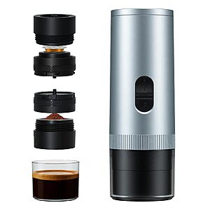 Portable Coffee Maker, Self-Heating Electric Espresso Machine, 20 Bar Coffee Espresso Maker, Battery Powered with USB-C, 7800mAh, 2-IN-1 for Ground Coffee & NS Capsule $59.99