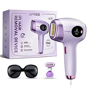 Ufree IPL Laser Hair Removal Device, 20J Energy, Long-Lasting and Painless, 990k Flashes, 3 Modes $49.99