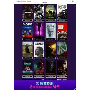 Fanflix So Obsessed 2 or more starting at $4.99 + extra 10% Off with code COUNTDOWN10