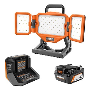 RIDGID 18V Hybrid Panel Light Kit with 4.0 Ah Battery and Charger $119