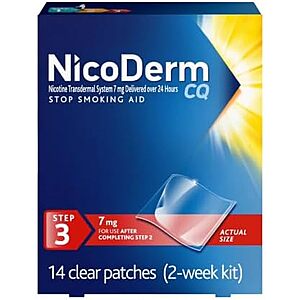 [SnS, AC] $17.40 | 14-Count NicoDerm CQ Nicotine Patches 7mg at Amazon