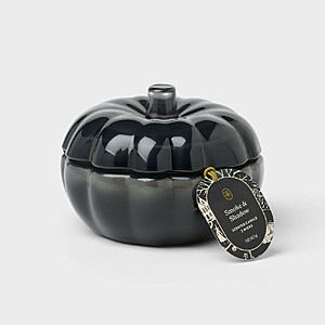 2 Wick Small Black Glass Pumpkin Smoke and Shadow Halloween Jar Candle - Threshold™ $2.5