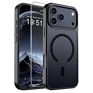 Magnetic Matte Translucent MagSafe Case for iPhone 17 Pro Max / 18 Pro Max (Black) $5.58 + Free Shipping w/ Prime or on $35+