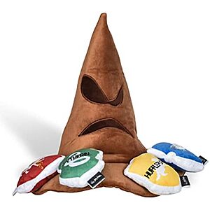 $11.42* | 10" Harry Potter Sorting Hat Plush Burrow Crinkle Dog Toy at Amazon