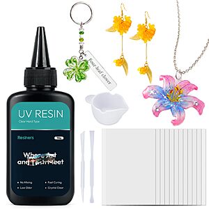 Resiners 100g UV Resin with 12Pcs Shrink Paper for DIY Crafting & Casting $9.99 AC
