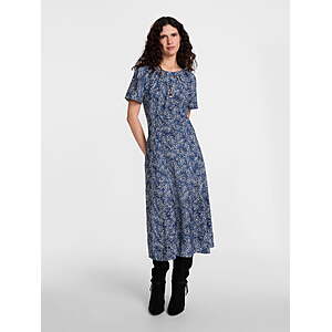 Scenario Women's and Women's Plus Puff Sleeve Seamed Dress, Sizes XS-4X $9.17