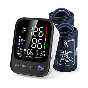 Dosiheel Automatic Upper Arm Electromic Blood Pressure Monitor with 2 Cuffs - $19.49 AC