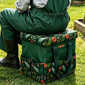 GeerDuo 30L Garden Kneeler and Seat Combol with 10 Pocket Storage Bag - $32.19 AC