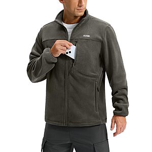 Amazon – Pudolla Men's Full-Zip Polar Fleece Jacket - $24.49 w/ Code