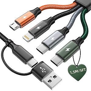 Amazon – MPATIBY 5' 4-in-2 Multi Charging Cable - $5.99 w/ Code