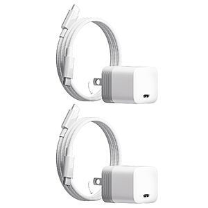 2-Pack CUKTECH 40W GaN USB-C Mini Wall Charger w/ Cables $15.10 + Free Shipping w/ Prime or on $35+