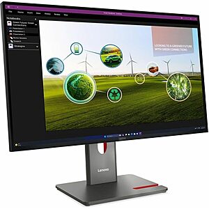Lenovo ThinkVision P27Q-40 27" Class WQHD LED Monitor - 16:9 - Eclipse Black - 27" Viewable - in-Plane Switching (IPS) Technology - WLED Backlight - 2560 x 1440 $254