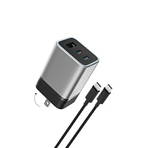 CUKTECH 65W 3-Port Foldable GaN Wall Charger w/ USB-C Cable $15.10 + Free Shipping w/ Prime or on $35+