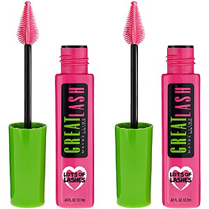 [S&S] $9.01: Maybelline Great Lash Lots Of Lashes Washable Mascara, Blackest Black, 2 Count