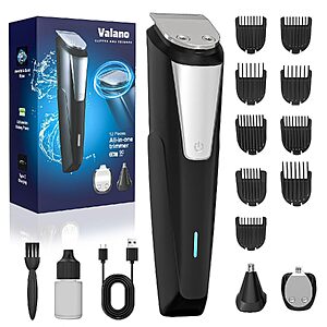 Valano All-in-One Cordless Beard Trimmer & Hair Clipper Kit w/ Nose/Ear Trimmer $7.90 + Free Shipping w/ Prime or on $35+