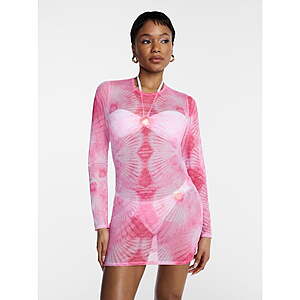 Hot Girl Summer by Megan Thee Stallion Women's Long Sleeve Backless Mesh Coverup Dress (Sorbet, Sizes XS-XL) $7.00 + Free Shipping w/ Walmart+ or on $35+