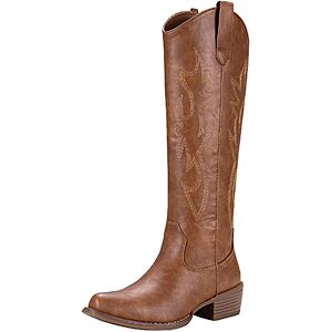 Jeossy Women's Knee-High Western Cowboy Boots w/ Side Zipper (Sizes 6-11, Various Colors) $22.99 + Free Shipping w/ Prime or on $35+